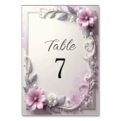 Pink Floral Frame Table Number テーブルナンバー (裏面)