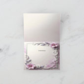 Pink Floral Frame Thank You Card サンキューカード (内部)