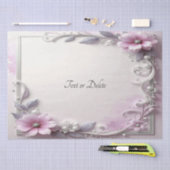 Pink Floral Frame Tissue Paper 薄葉紙 (クラフト)