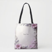 Pink Floral Frame Tote Bag トートバッグ (正面)