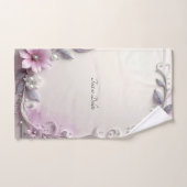 Pink Floral Frame Towel Set バスタオルセット (ハンドタオル)