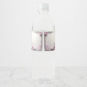 Pink Floral Frame Water Bottle Label ペットボトルラベル (裏面)