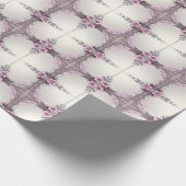 Pink Floral Frame Wrapping Paper ラッピングペーパー (角)