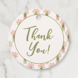 Pink Floral Fresh Off The Market Bridal Shower フェイバータグ