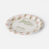 Pink Floral Fresh Off The Market Bridal Shower  ペーパープレート (アングル)