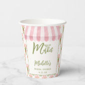 Pink Floral Fresh Off The Market Bridal Shower 紙コップ (裏面)