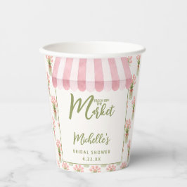Pink Floral Fresh Off The Market Bridal Shower 紙コップ