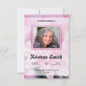 Pink Floral Funeral Program Card Template 招待状 (正面)
