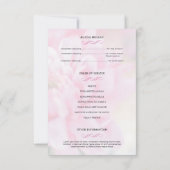Pink Floral Funeral Program Card Template 招待状 (裏面)