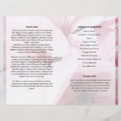Pink floral Funeral Program template (裏面)