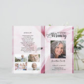 Pink floral Funeral Program template (スタンド正面)