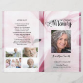 Pink floral Funeral Program template (正面)