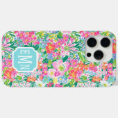 Pink Floral Garden Monogrammed Case-Mate iPhoneケース (裏面 (横))