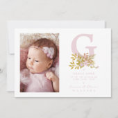 Pink Floral Garland Initial Baby Newborn Name (正面)