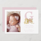 Pink Floral Garland Initial Baby Newborn Name (正面/裏面)
