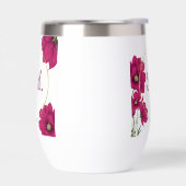 Pink Floral Gold Circle Wine Tumbler (左面)
