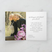 Pink Floral Gold Clock Belated Birthday Card カード (内部)