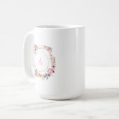Pink Floral Gold Geometric Mug コーヒーマグカップ (正面左)