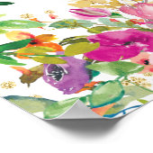 Pink Floral Gold Glitter 75th Birthday Welcome  ポスター (角)