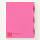 Pink Floral Gradient Spiral Notebook ノートブック (裏面)