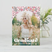 Pink Floral Graduation Invitation 招待状 (スタンド正面)