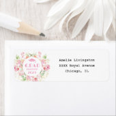 Pink Floral Graduation Return Address Label ラベル (インサイチュ)