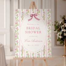 Pink Floral Grandmillennial Bridal Shower Welcome