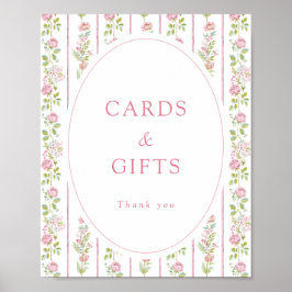 Pink Floral Grandmillennial Cards & Gifts ポスター
