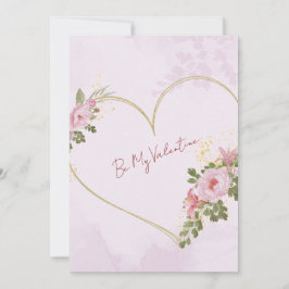 Pink Floral Heart Valentine Card シーズンカード