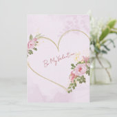 Pink Floral Heart Valentine Card シーズンカード (スタンド正面)