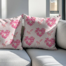 Pink Floral Hearts Pattern