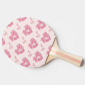 Pink Floral Hearts Pattern Ping Pong Paddle 卓球ラケット (横)