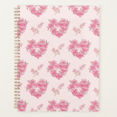 Pink Floral Hearts Pattern Planner プランナー手帳 (正面)