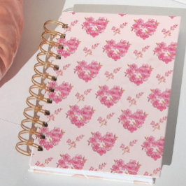 Pink Floral Hearts Pattern Planner プランナー手帳