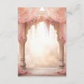 Pink Floral Indian Mandap Hindu Wedding Details エンクロージャーカード (裏面)