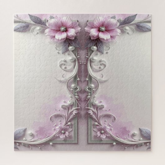 Pink Floral Jigsaw Puzzle ジグソーパズル (縦)