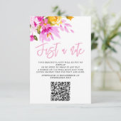 Pink Floral Just a Note Baby Shower Card 招待状 (スタンド正面)