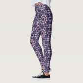 Pink Floral Kaleidoscope Pattern Leggings レギンス (左)
