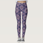 Pink Floral Kaleidoscope Pattern Leggings レギンス (正面)