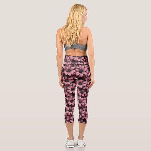 Pink Floral Leggings カプリレギンス (裏面)
