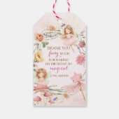 Pink Floral Magical Fairy Birthday Thank You   ギフトタグ (裏面)