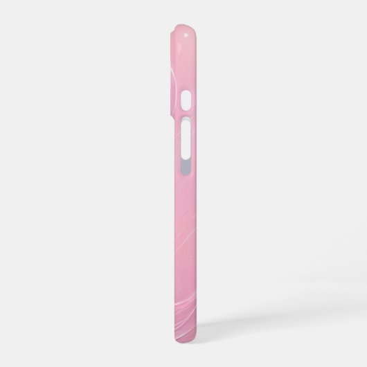 Pink Floral Marble Phone Case iPhone 16ケース (左側面)