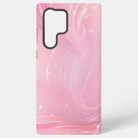 Pink Floral Marble Phone Case Samsung Galaxyケース (裏面)