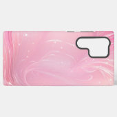 Pink Floral Marble Phone Case Samsung Galaxyケース (裏面横)