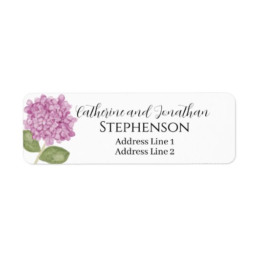 Pink Floral Married Couple Return Address Labels ラベル (正面)