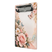 Pink Floral Mini Clipboard – Cute Flower Stationer ミニクリップボード (アングル2)