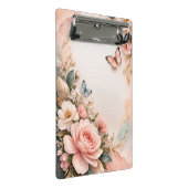 Pink Floral Mini Clipboard – Cute Flower Stationer ミニクリップボード (アングル)