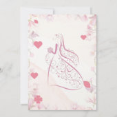 Pink Floral Minimalist Happy Wedding Invitation Ca 招待状 (裏面)