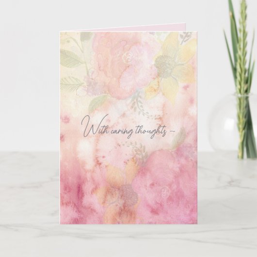 PINK FLORAL MIX SYMPATHY CARD サンキューカード (正面)