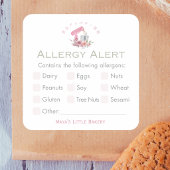 Pink Floral Mixer Food Allergy Alert スクエアシール